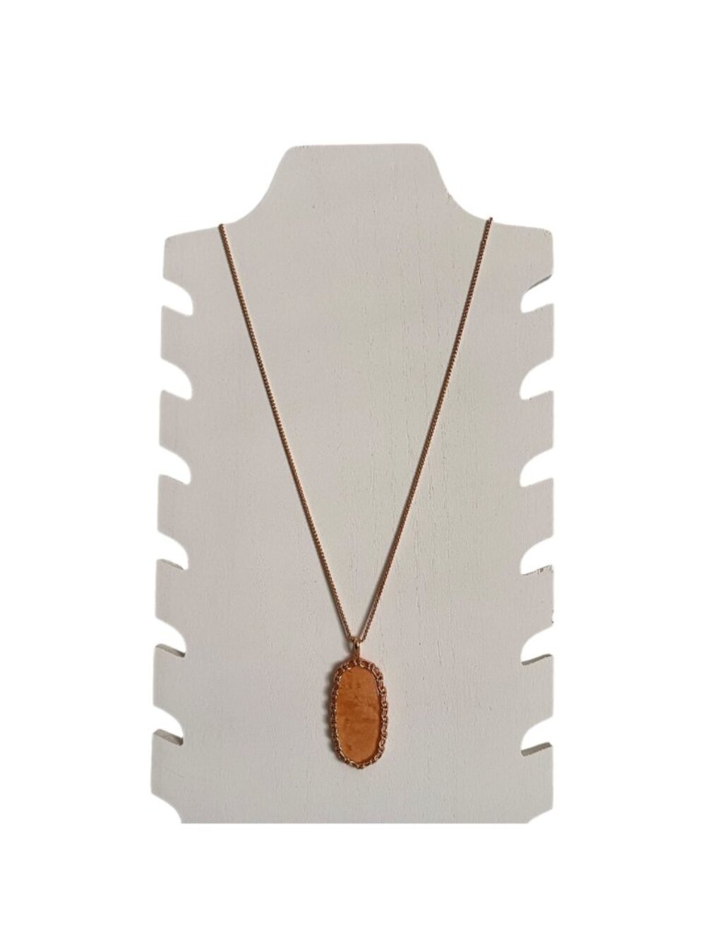 NWT Kendra Scott Macramé Reid Statement Necklace in Blush Wood 14k Rose Gold - Picture 5 of 15